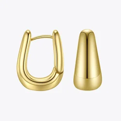 ENFASHION U Shape Hoop Earrings Gold Color Cute Geometric Small Circle Hoops Earings Fashion Jewelry For Women Gift Aros E191114