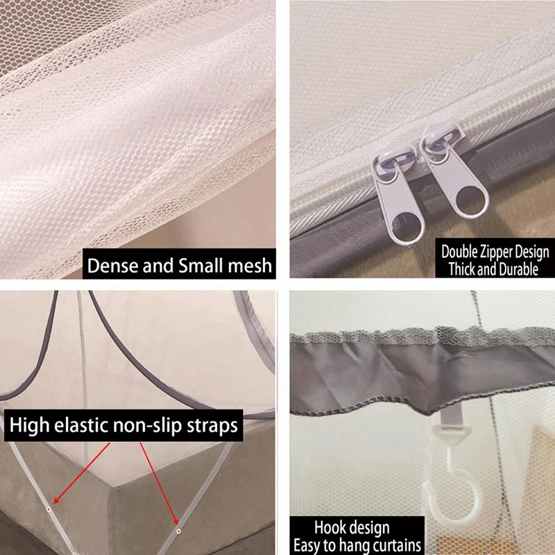 ناموسية المحمولة التخييم خيمة واحدة مزدوجة السرير المظلة للكبار طوي بطابقين شبكة صافي تنفس ناموسية ﻿