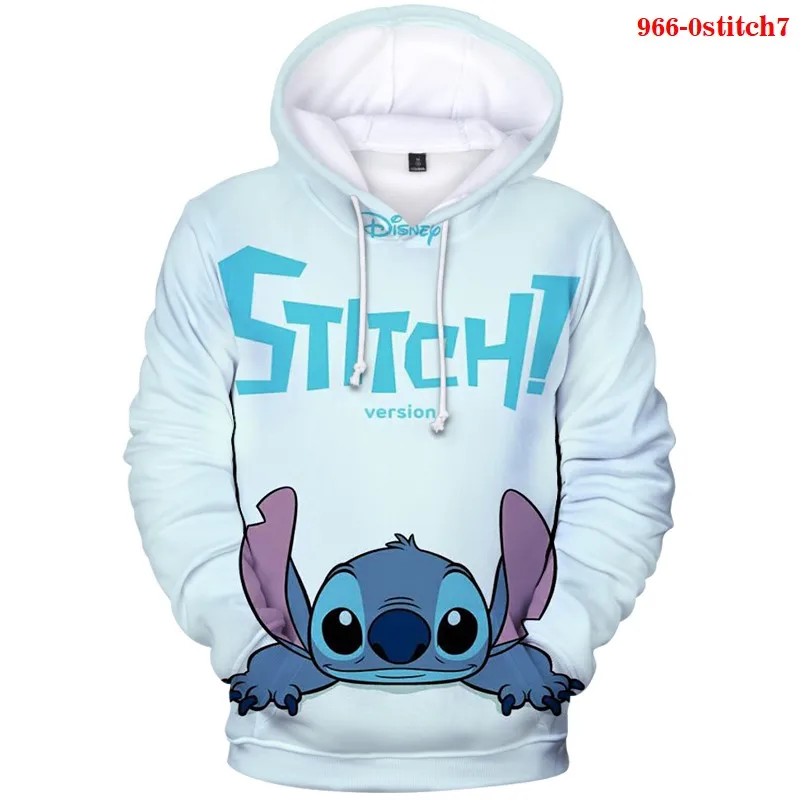 2024 New  Stitch Anime Fashion Men's Spring 3D Printed Kids Hoodie Women's Tops Street Style Casual Hoodie y2k