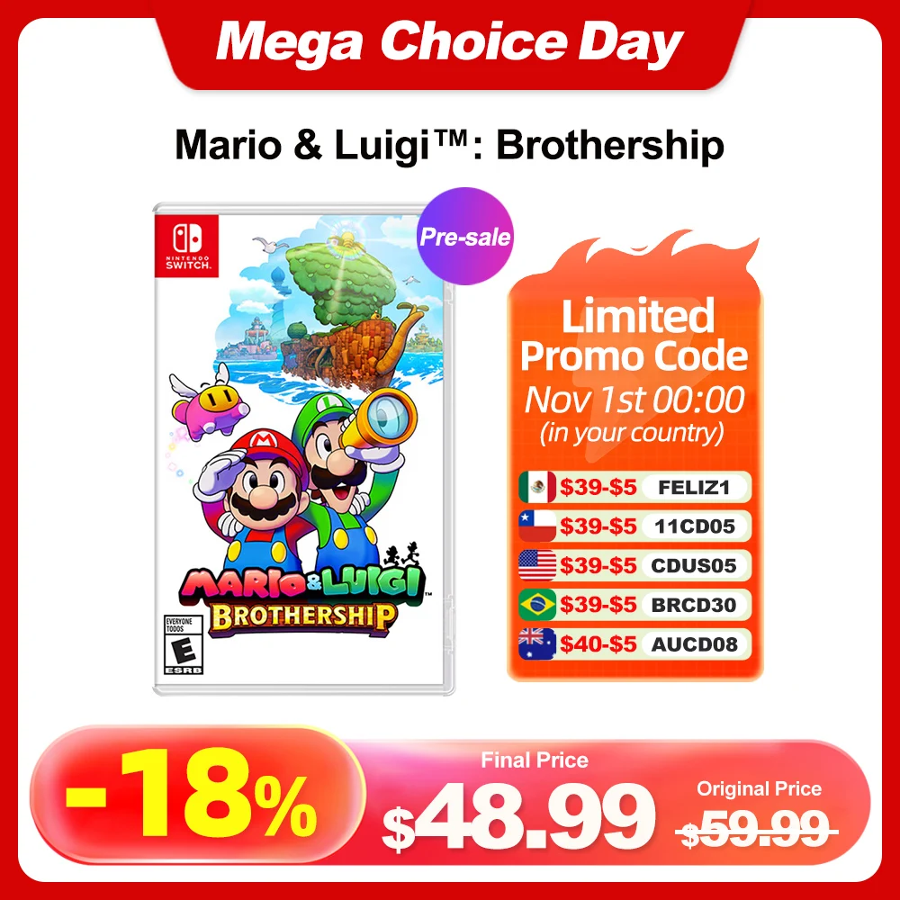 

Mario & Luigi: Brothership Nintendo Switch Game Deals 100% New Physical Game Card Action Genre for Nintendo Switch Game Console