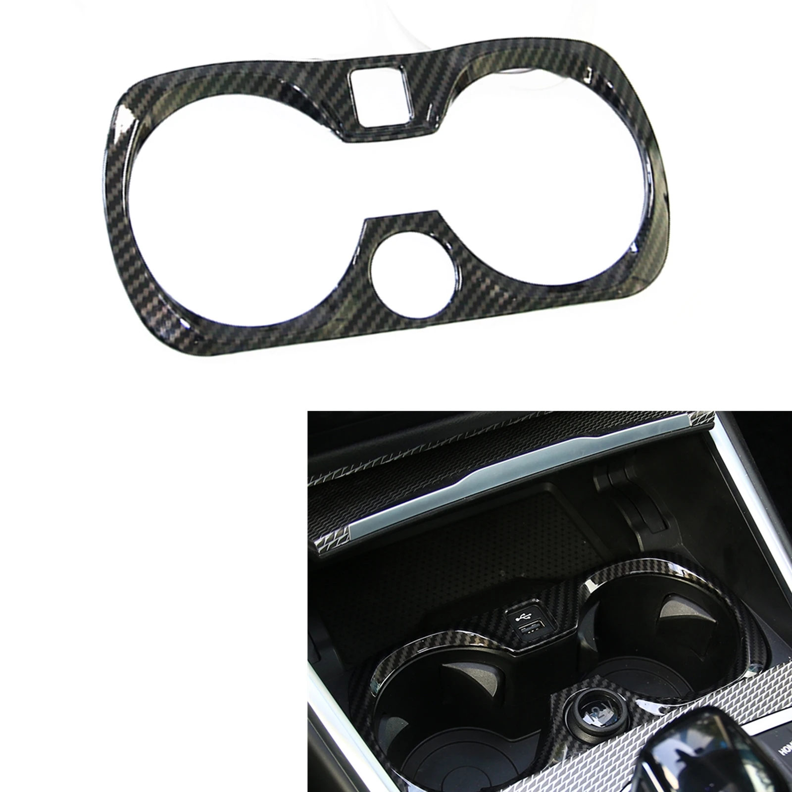 Car Interior Center Console Water Panel Cup Cover Trim Gear Drinks Holder Frame For BMW G20 G28 320i 330i 318i M340i 2019-2022