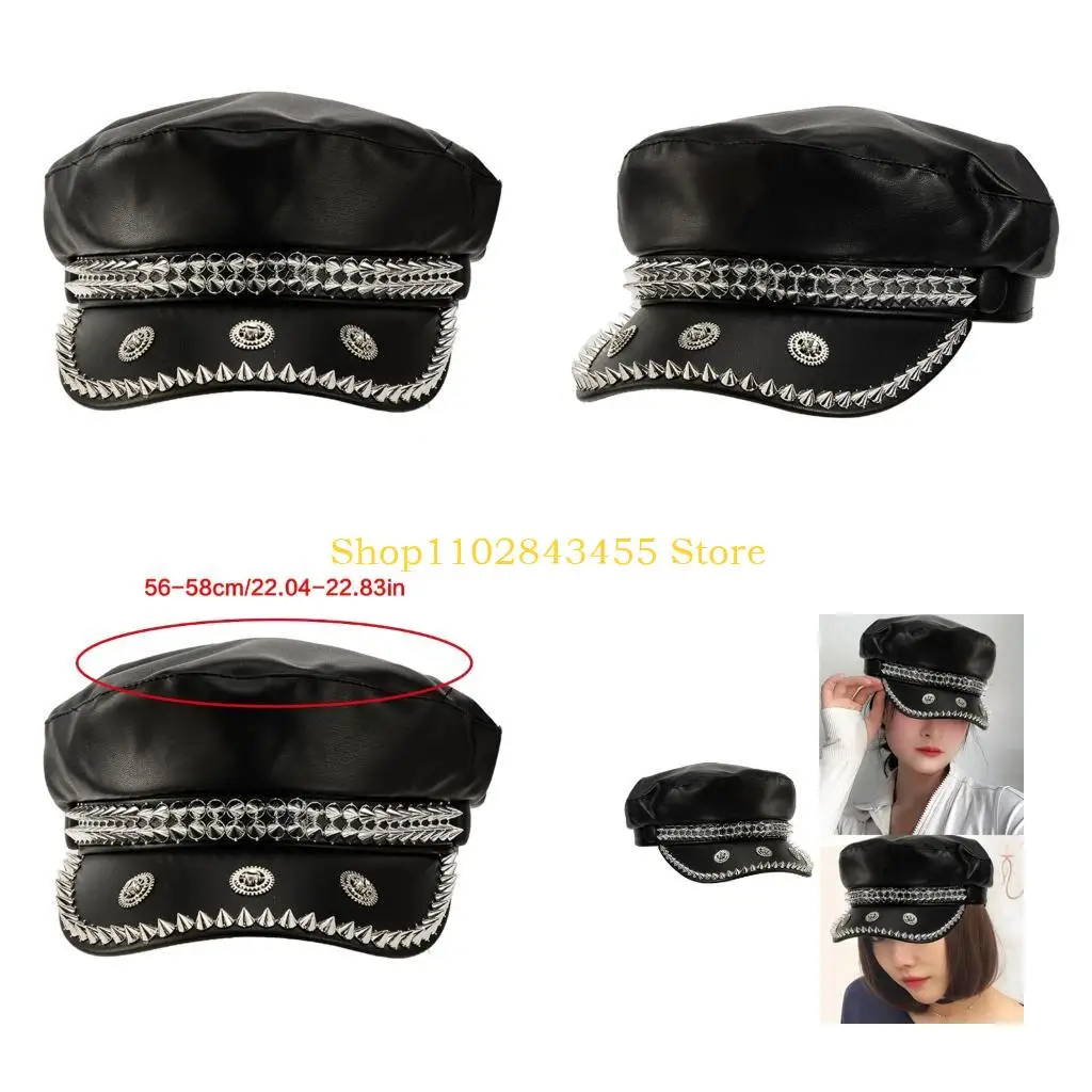 49mc-street-baseball-hat-scratch-resistant-pu-finish-20-decorative-studs-trimming