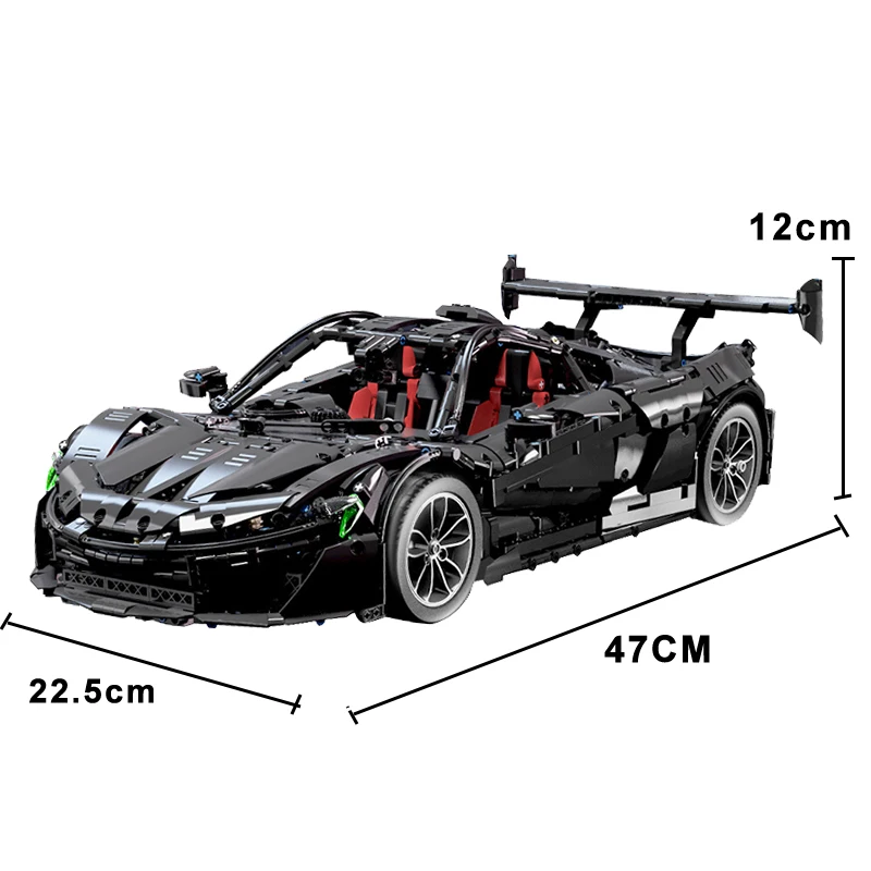 MOC-16915 3686PCS Technical 1:8 Black Super Sport Car Model Building Blocks Assemble Vehicle Bricks Set Toys Gifts For Adult Boy