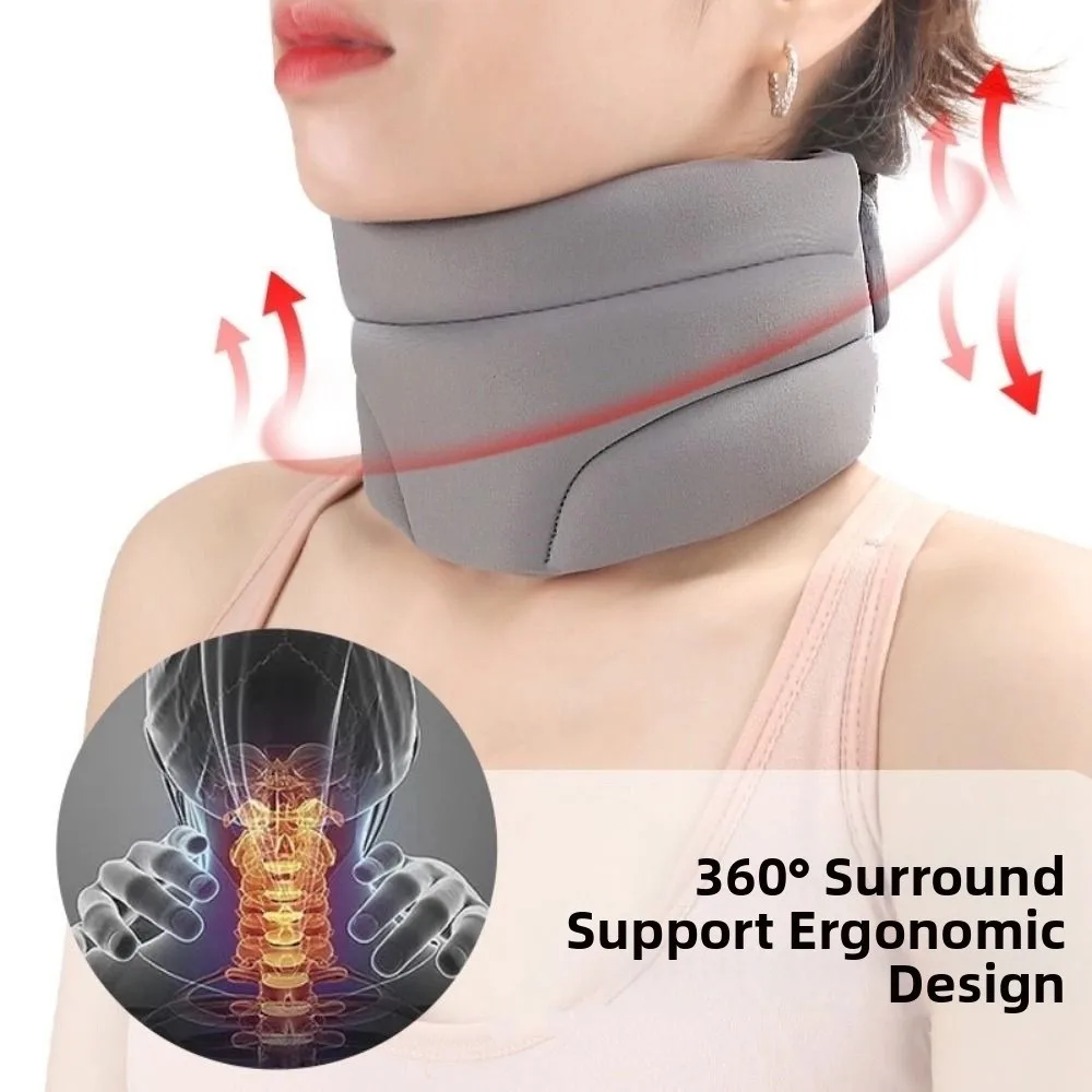 Breathable Neck Cervical Brace Adjustable Solid Color Neck Fixation Belt Household Sponge Neck Cervical Collar Airplane Travel