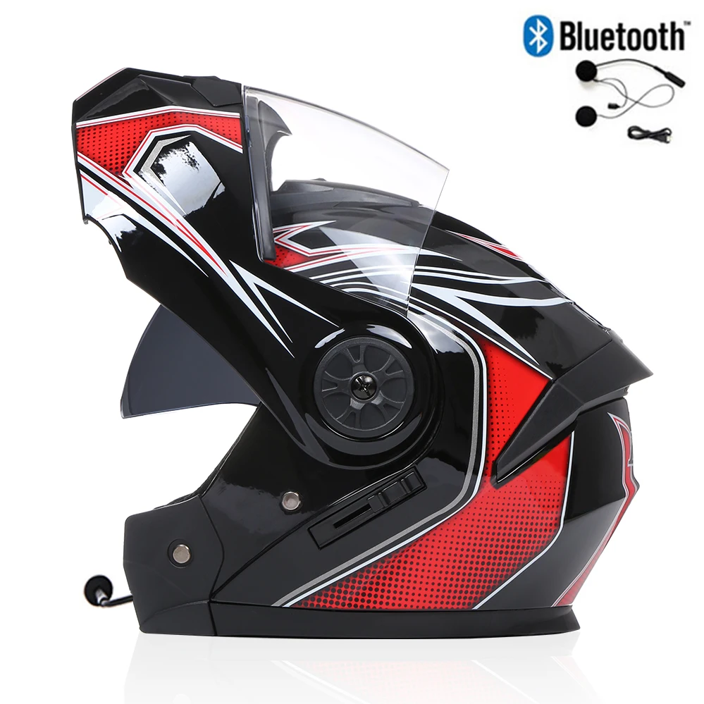 

Modular Double Lens Motorcycle Flip Up Motocross Helmets Men Women Full Face Moto Helmets Motorcycle with Bluetooth Capacete