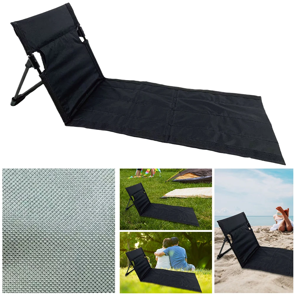 

Portable Folding Seat Without Legs Lightweight Camping Chair with Backrest Compact Beach Lounger for Park Lawn Picnic