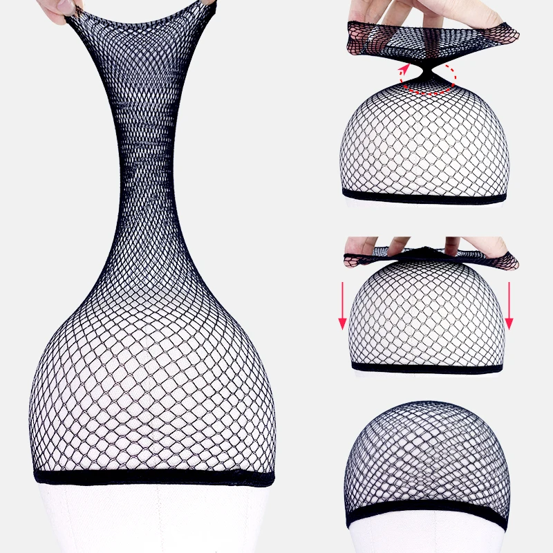 Wholesale Black Snood Nylon Hairnet Materials For Wigs Making Streching Elastics Mesh Cap Wig Liner Accessories