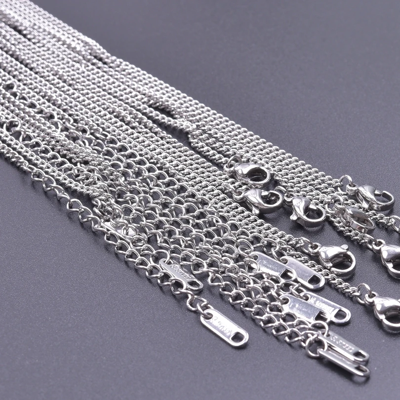 1/5/10pcs/Lot Silver Color Snake/Beads Chain Necklace Stainless Steel Chains For Women Men Accessories DIY Jewelry Making Choker