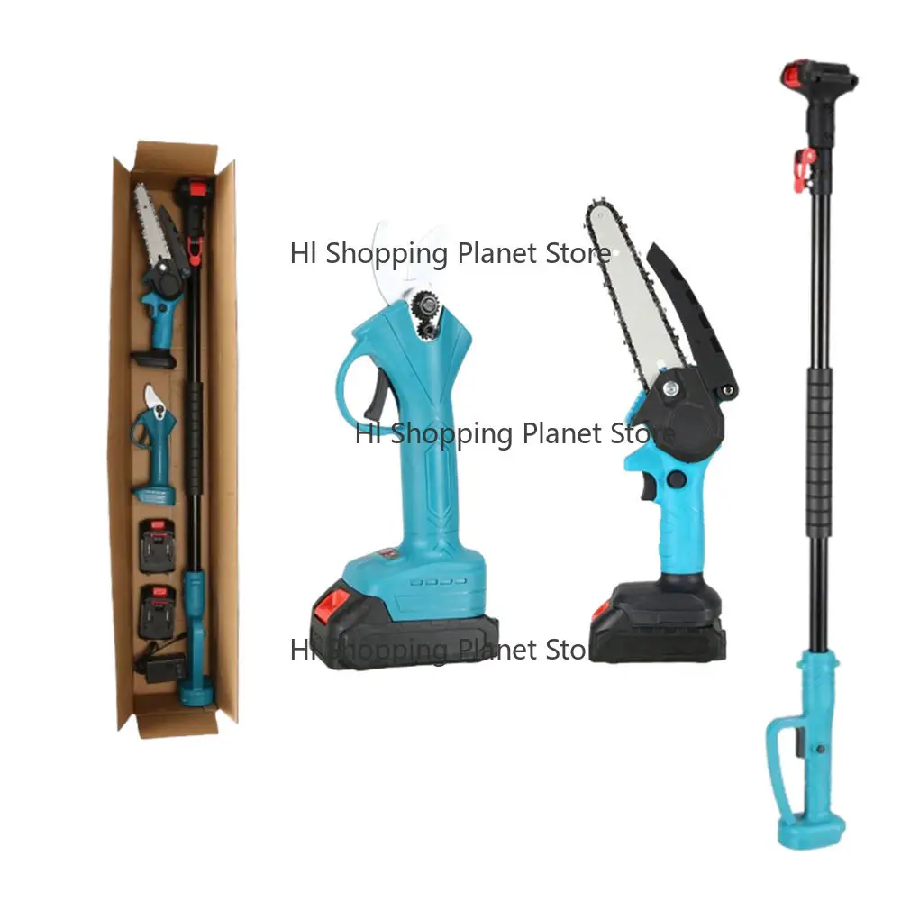 3-piece Set,1.7-meter Rechargeable Lithium Battery Powered Cordless Chainsaw, Pruning Saw, Garden Gardening and Pruning