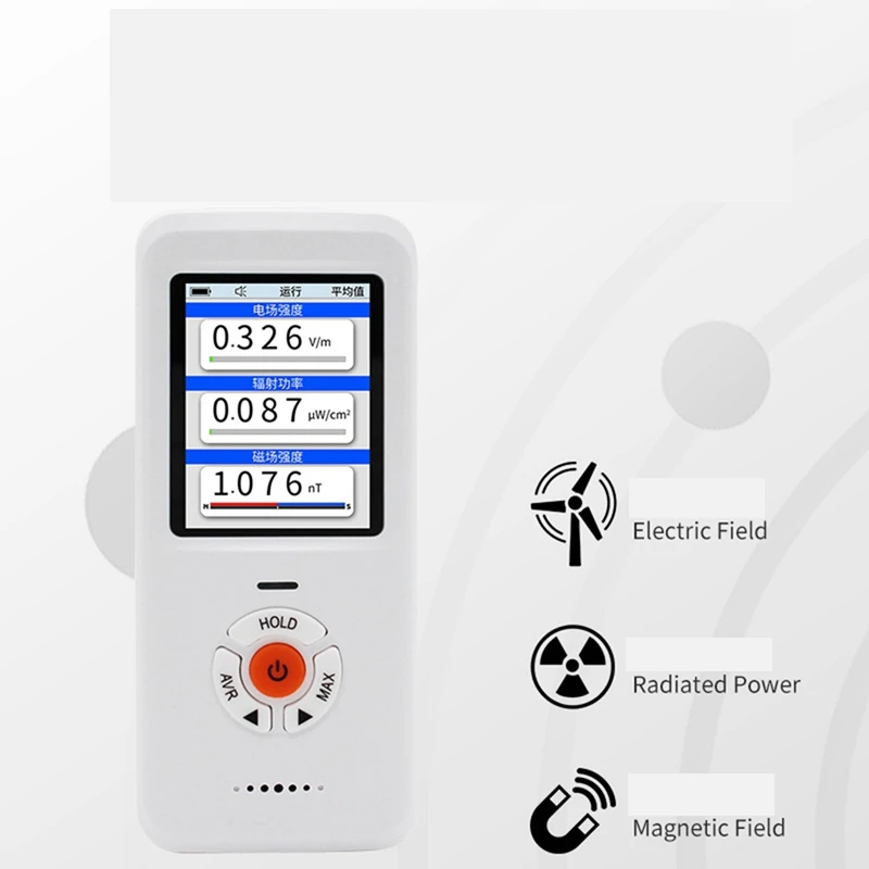 EMF Meter 3In1 Rechargeable Electromagnetic Field Radiation Detector With LCD Screen Alarm For EF RF MF Radiation Dosemeter