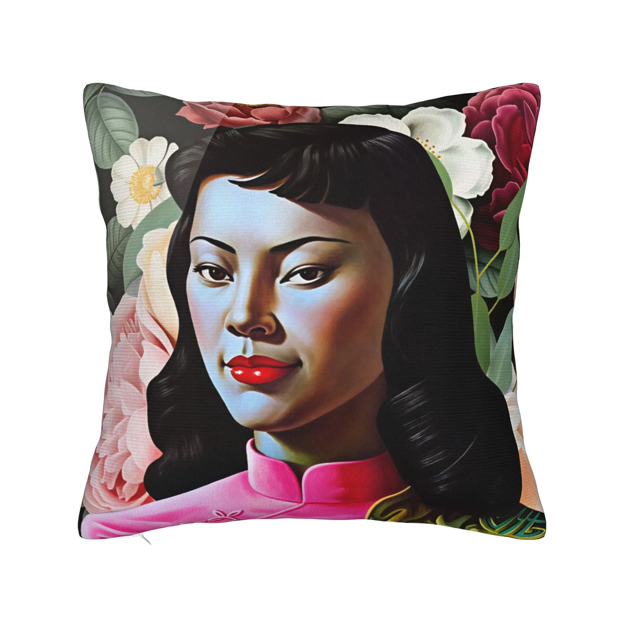Miss Wong Vladimir Tretchikoff Pillowcases  Retro Trendy Pillow Case For Sofa Couch Bed Living Room Soft Pillow Cover