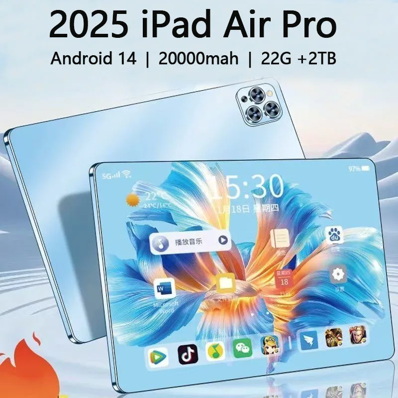 

2025 iPad Air Pro Tablet 11 дюймов 22 ГБ + 2 ТБ 100% оригинал Globale Versione Android 14 20000 мАч 10 ядер 5G Dual SIM Mi Tablette PC