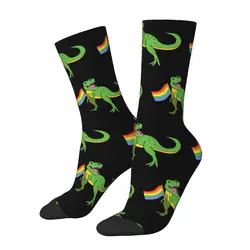 Hip Hop Vintage LGBT Gay Pride Crazy Men's Socks Dinosaurs Unisex Street Style Printed Happy Novelty Crew Sock Boys Gift