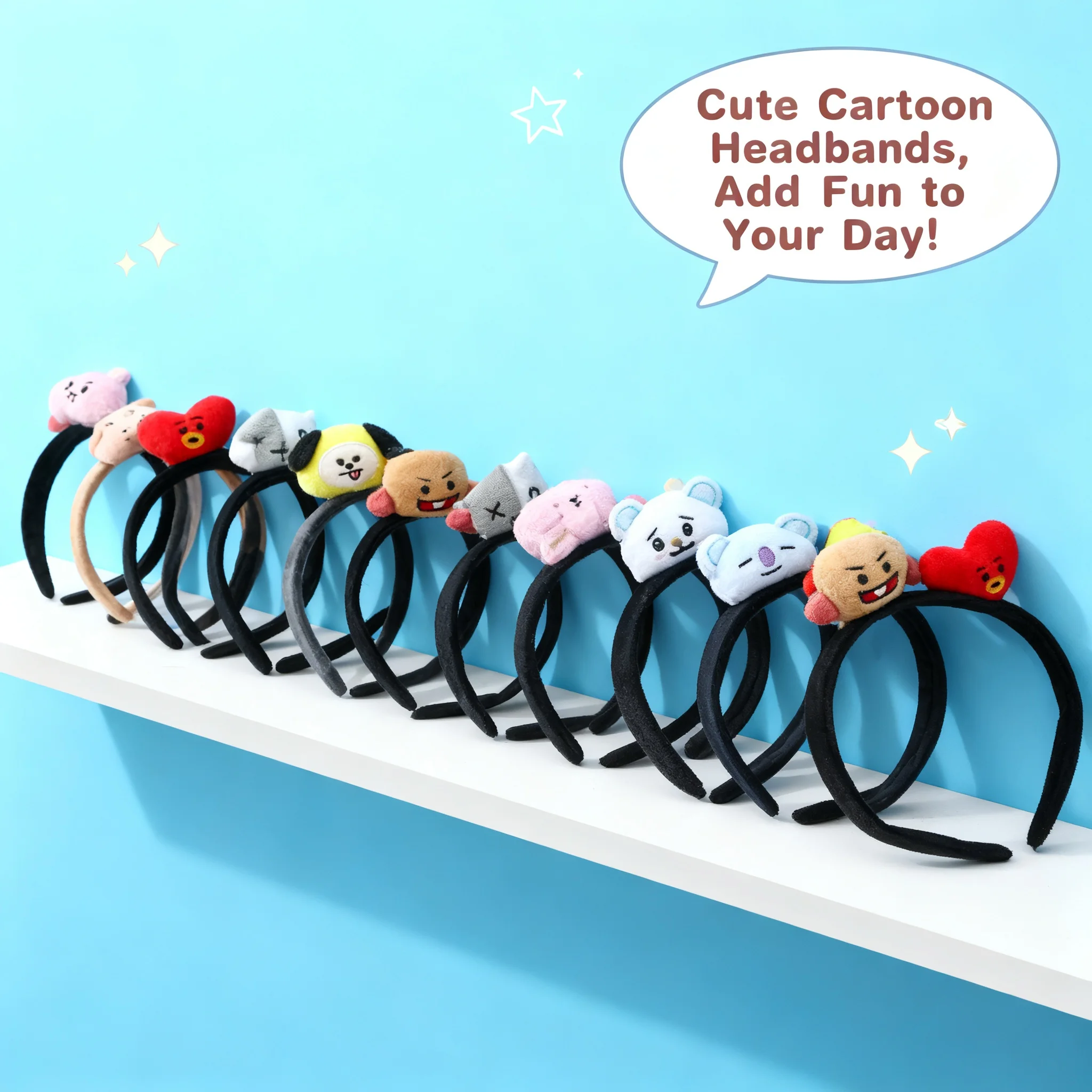 

Повязка на голову BT21 Koya RJ Shooky Tata Chimmy Cooky: милый мультяшный аксессуар, креативное украшение для головы в стиле аниме