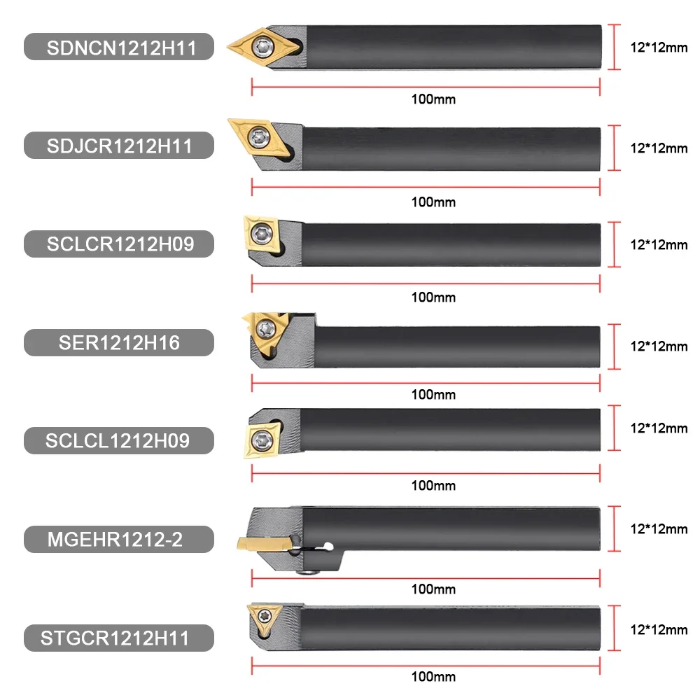 Lathe Tools Holder Lathe Turning Tool Solid Carbide Inserts Holder Boring Bar Lathe Cutter Turning Rod Industrial Woodworking