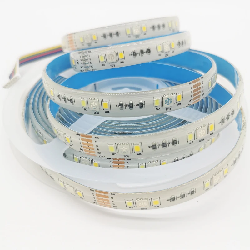 DC12V 6pin RGBCW RGB+CCT LED Strip Light 5050+2835 3500K-6500K Dimmable Bar RGBCCT Waterproof Flexible Tape Light 1M 2M 3M 4M 5m