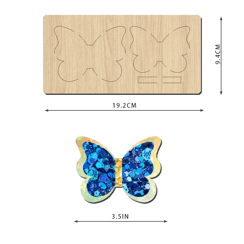 BC122   Double Layer Butterfly Shaped Wooden Cutting Die, Suitable For Most Machines