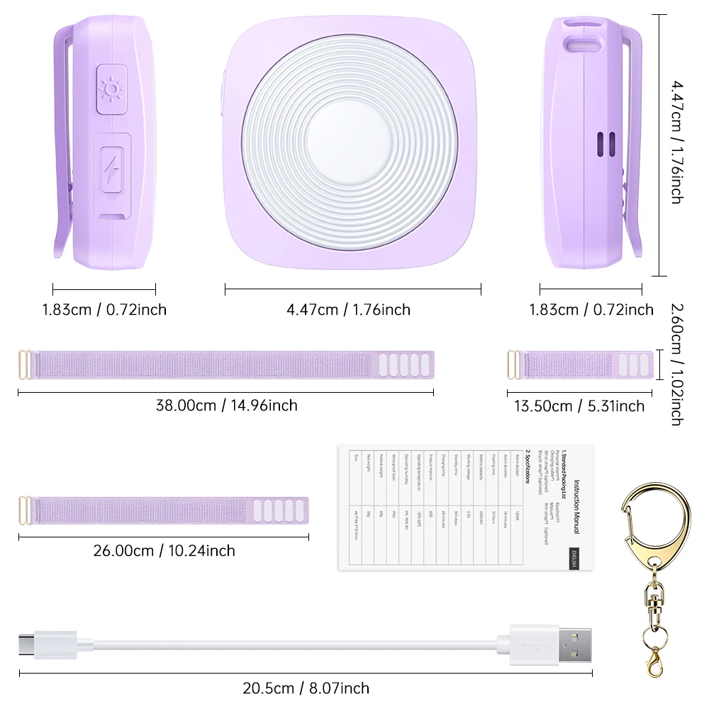 Elecpow Personal Self Defense Alarm, Chaveiro, LED, Luz de Emergência, 4 Modos de Luz, Carregamento Tipo C, Segurança, 130dB