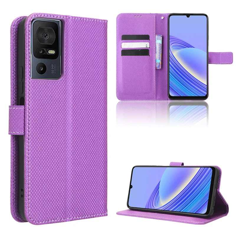Funda abatible de cuero PU con patrón de diamante para TCL 40SE, carcasa de lujo con soporte para TCL 40 SE tcl 40se, funda para teléfono