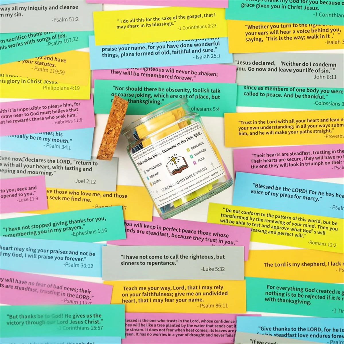 

Bible Verses in A Jar,Read Me When Bible Verses Jar for Emotions and ,Glass Scripture Prayer Jar with Coloring B