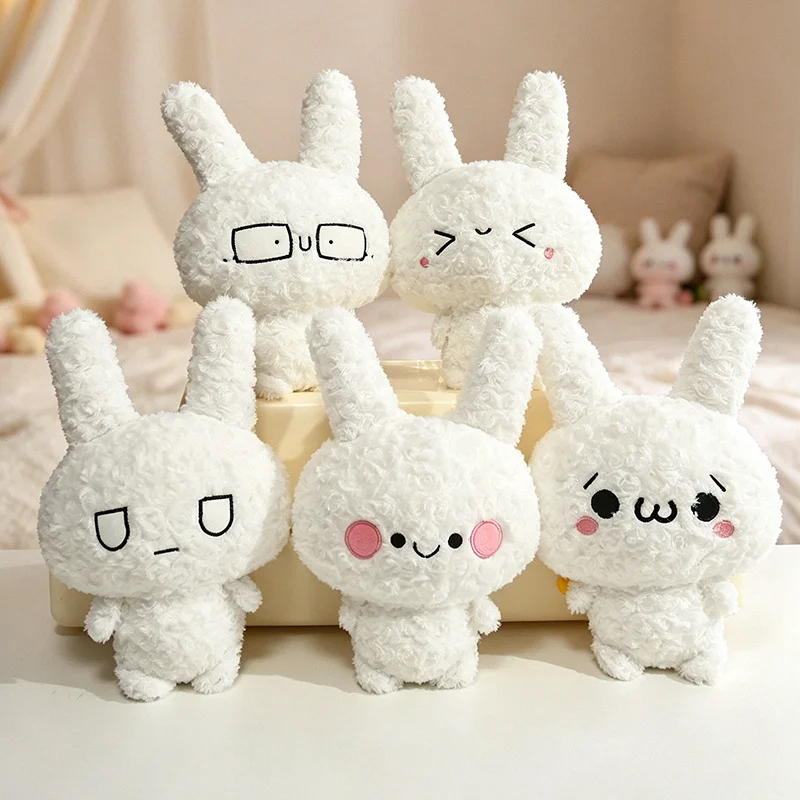 New Kawaii Cartoon Rabbit Plush Pillow Toy Expression Bunny Doll  Creativity Room Decor Funny Xmas Birthday Gift for Girls Boys