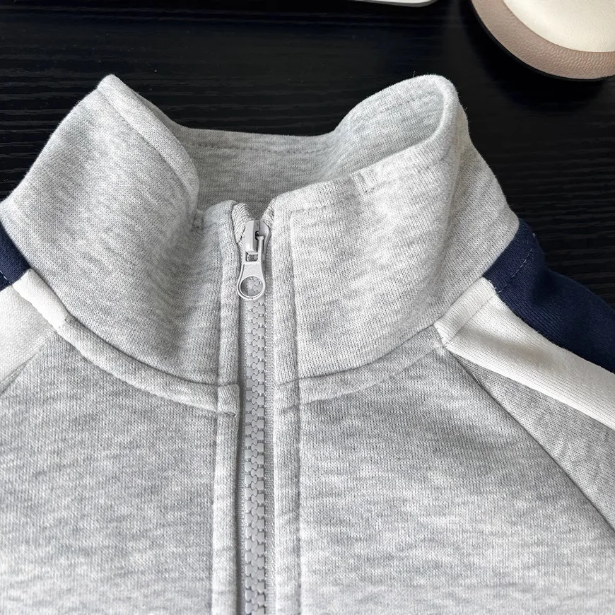 2026 Autumn New Children Long Sleeve Clothes Set Boys Girls Zipper Coat + Sweat Pants 2pcs Suit Kids Letter Print Casual Outfits