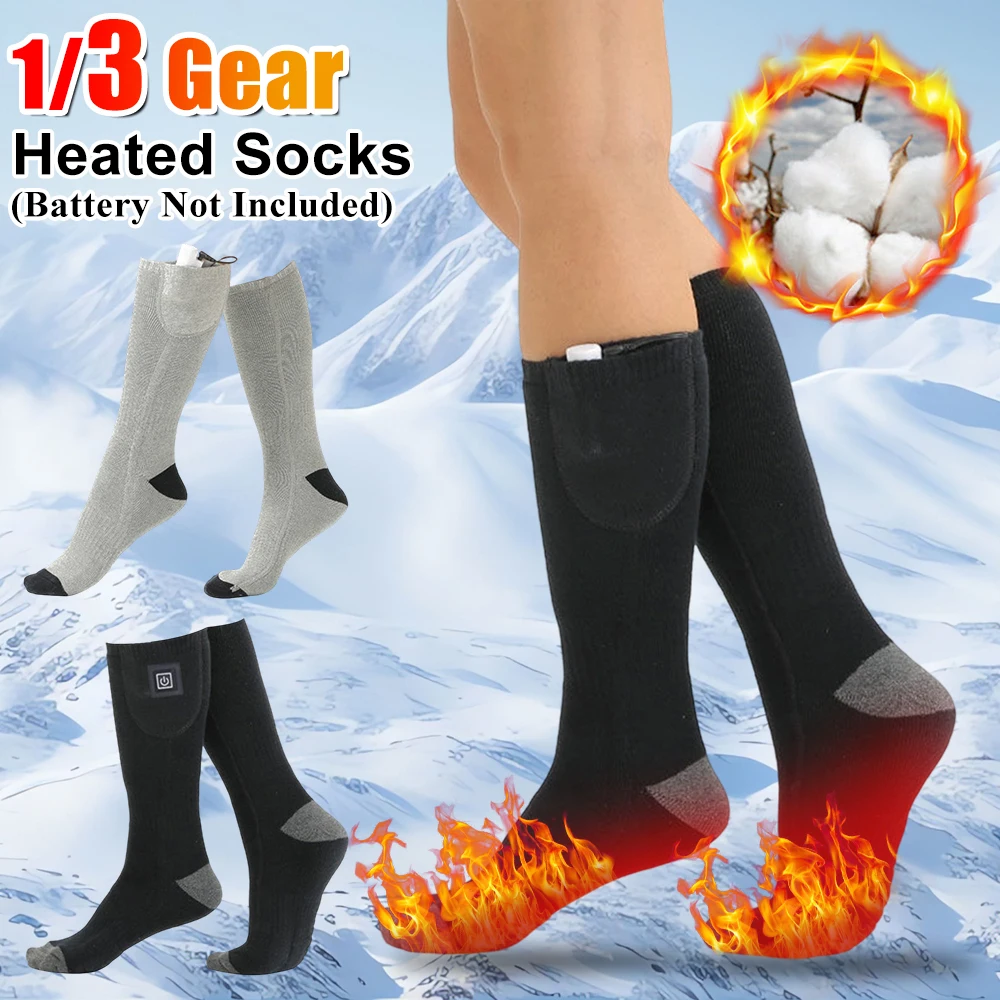 

Winter Heating Socks Men Women Anti-Cold Thermal Heated Socks Outdoor Camping Hiking Skiing Long Socks (Battery Not Included)
