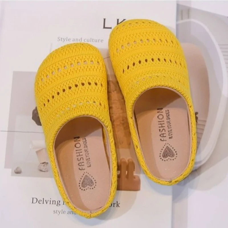 

Summer Breathable Korean Style Casual Mule Sandals for Kids with Soft Sole Slip On for Boys Girls and Babies