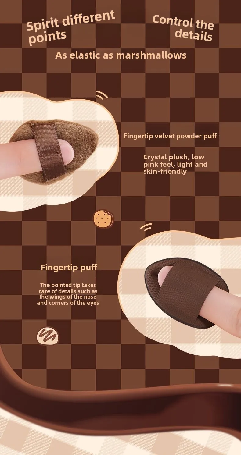 6Pcs/box Mini Finger Puff Foundation Small Air Cushion Powder Sponge Face Concealer BB Cream Cosmetic Applicator Makeup Tools