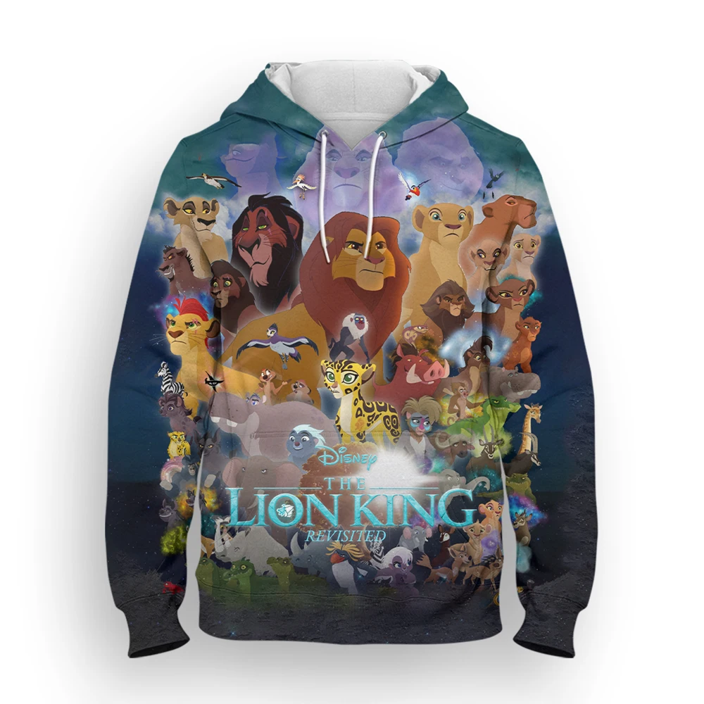 MINISO New Hoodies The Lion King Cartoon Anime 3D Print Men Women Fashion Oversized Sweatshirts Hoodie Kids Pullovers Tracksuits