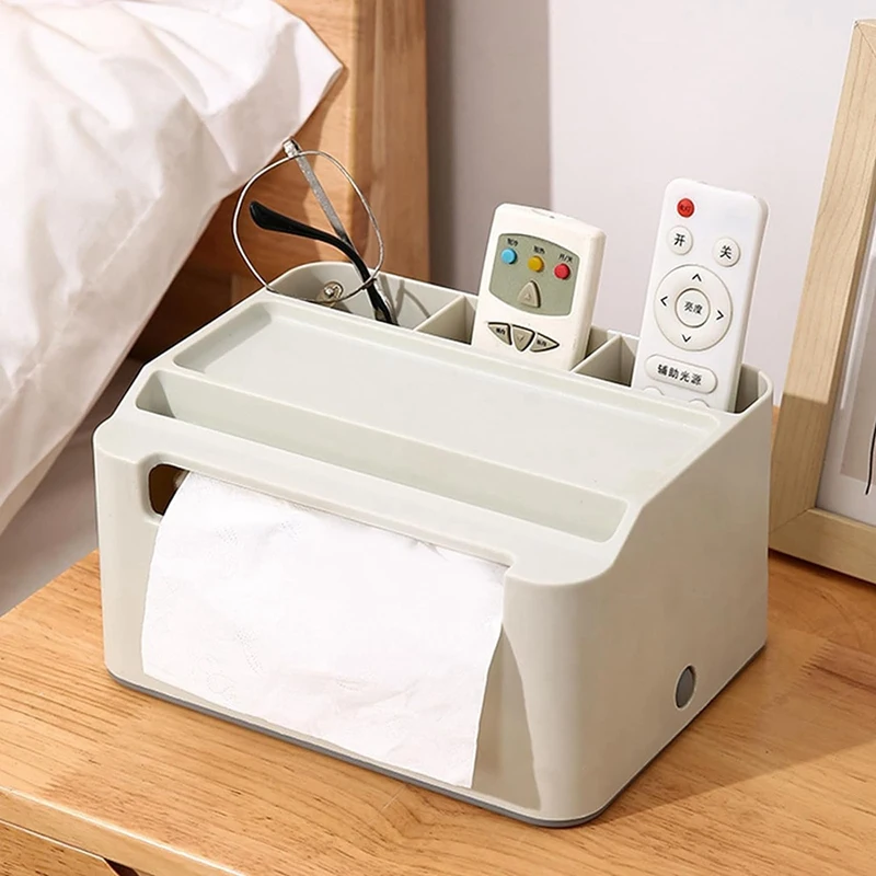 Tissue Storage Box,Study Table Organizer With Draw,Remote Holder Tissue Case,Tissue Case With Stationary Organizer Tray