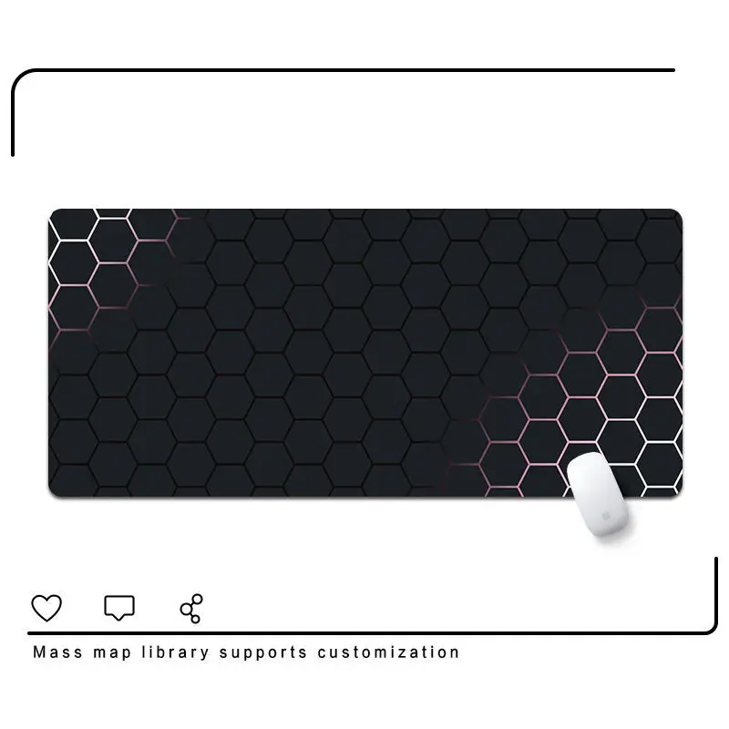 Gaming Desktop XXL Mouse Pad Large Hexagon Honeycomb Design Rubber Smooth Desk Mat for E-sports Office Keyboard Computer