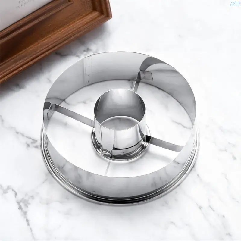 A2UE Set of 2 Commercial Stainless Steel Dessert Mold Cutters Baking Accessories Metal Texture Suitable for Baking Cookie