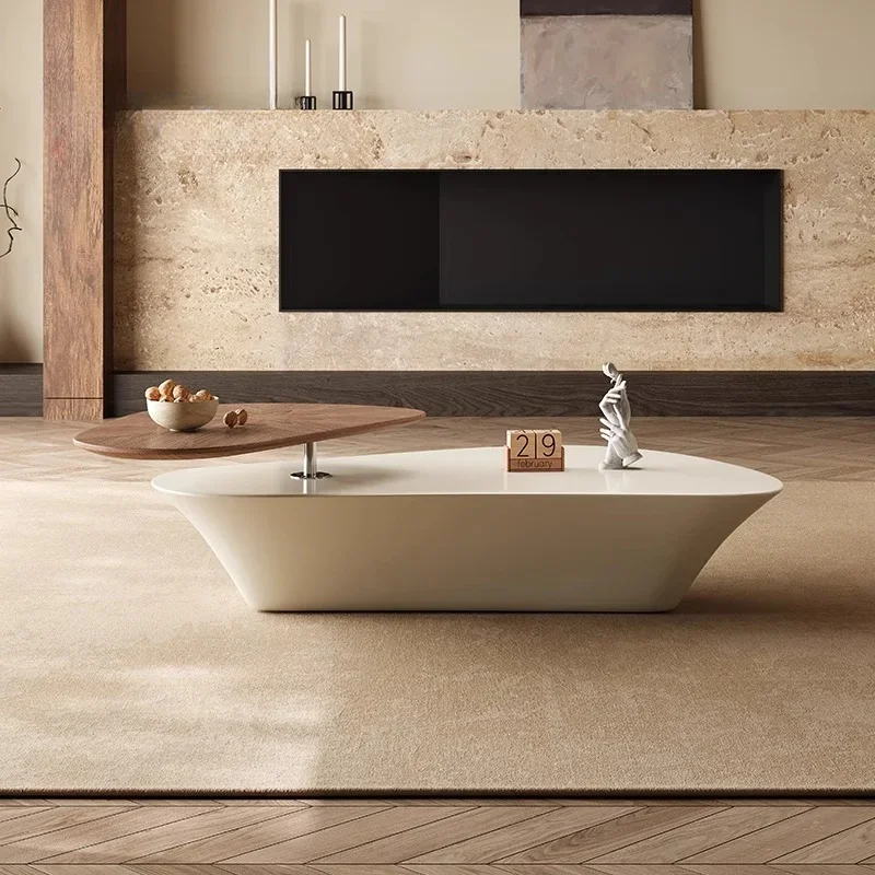 Estilo creme, mesa de centro heterossexual rotativa chave de alta qualidade cliente sala de estar casa designer villa móveis de alta qualidade