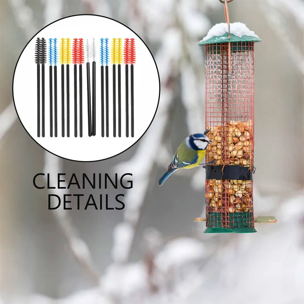 100Pcs Hummingbird Feeder Cleaning Brushes Plastic Mini Compact Design for Feeding Trough Pipeline Slots Dust Cleaning Tools