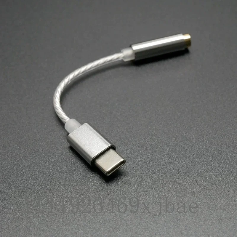 Type‑C To 3.5mm Earphone Adapter Cable, Silver‑Plated Wire Metal Housing Digital DAC Decoding Adapter for Zhongke AB13X Chip