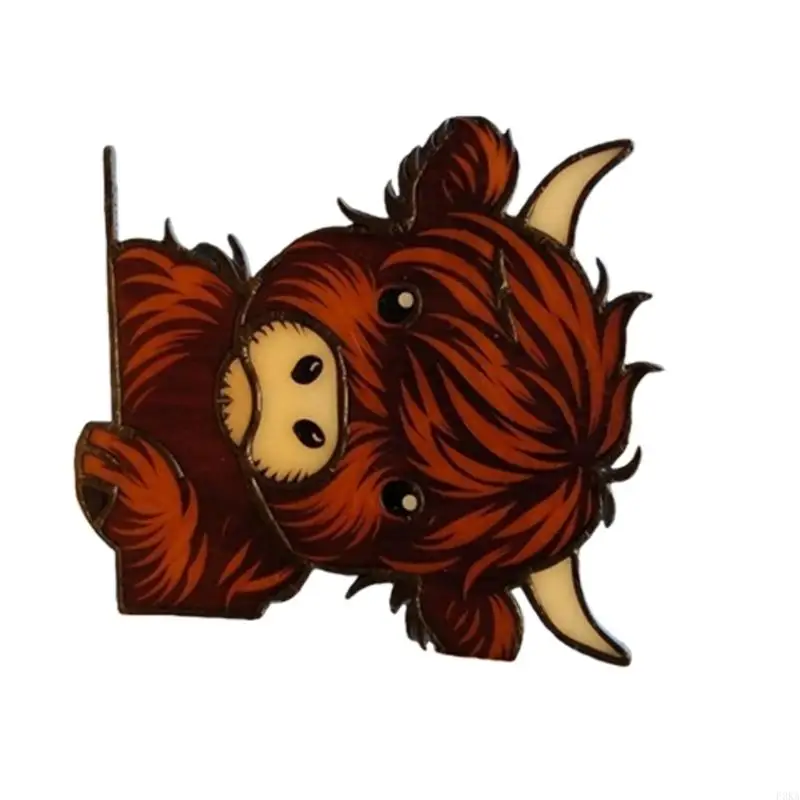   Highlands Cow Window Corner Decors,Funny Peeping Highlands Cow Window Decorations Farmhouse Christmas Decoration Gift