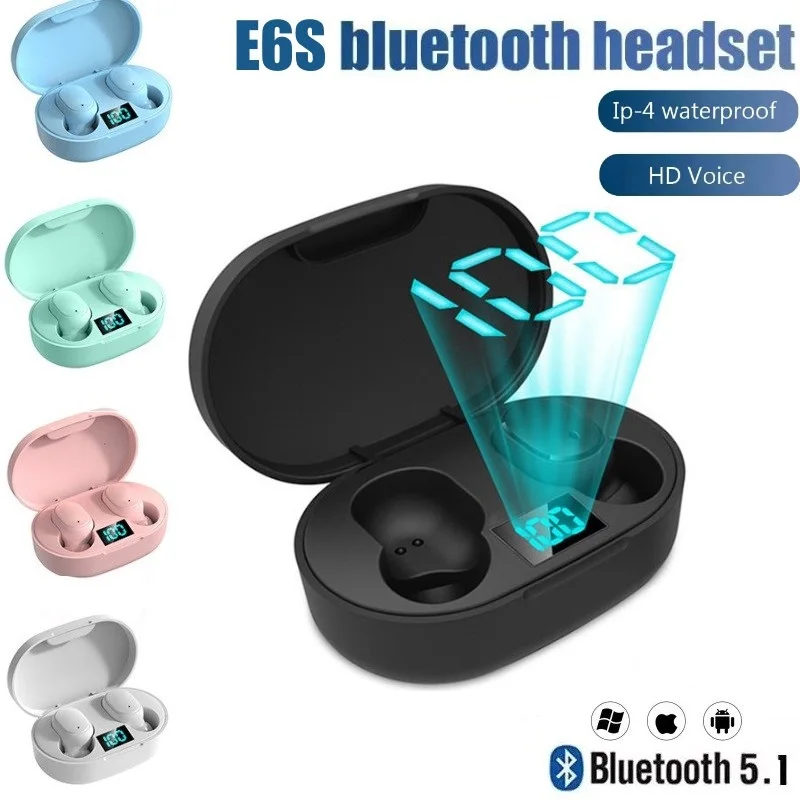 E6S Wireless Earphones Bluetooth Headphone Gaming Headset TWS E7S Sports Earbuds Noise Cancelling Headset for IOS Android