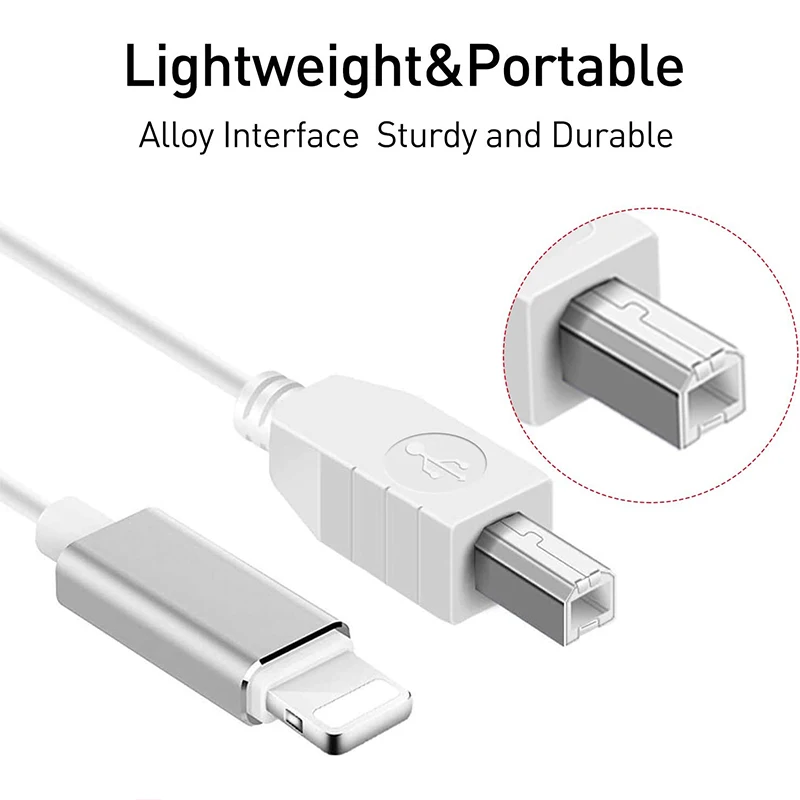 MIDI USB B to iPhone iPad IOS Interface OTG Data Cable for Electronic Piano Drum Electric Piano MIDI Keyboard Connector