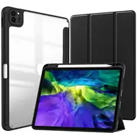 Para iPad 11.a, 10.a, 9a, 8, 7a, 6a y 5a generación, Air 6 5 4 Mini funda protectora híbrida con portalápices y apagado/encendido automático