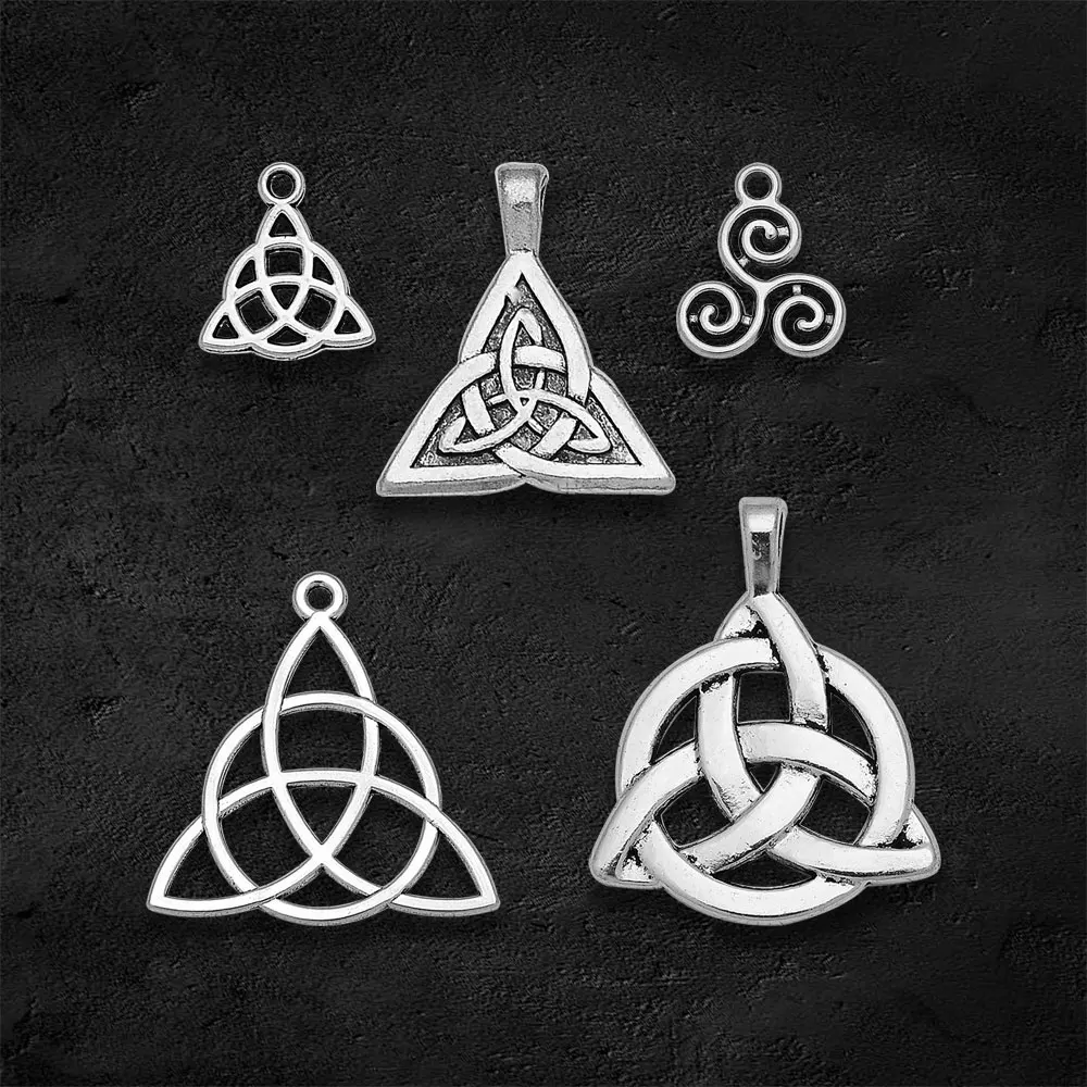 5-50pcs/lot Antique Celtic Triangle Knot Charms Triple Helix Ireland Pendants Diy Jewelry Making Findings Supplies Accessories