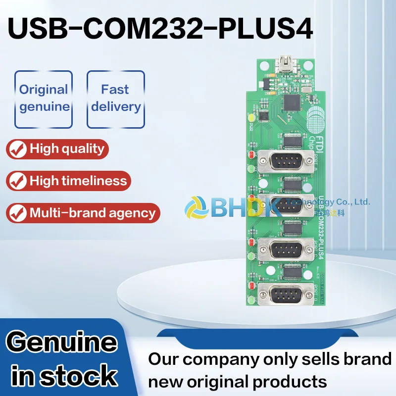 For USB‑COM232‑PLUS4 USB To Quad RS232 Serial Converter Module FT4232H Chip 4 DB9 Ports Debug Board