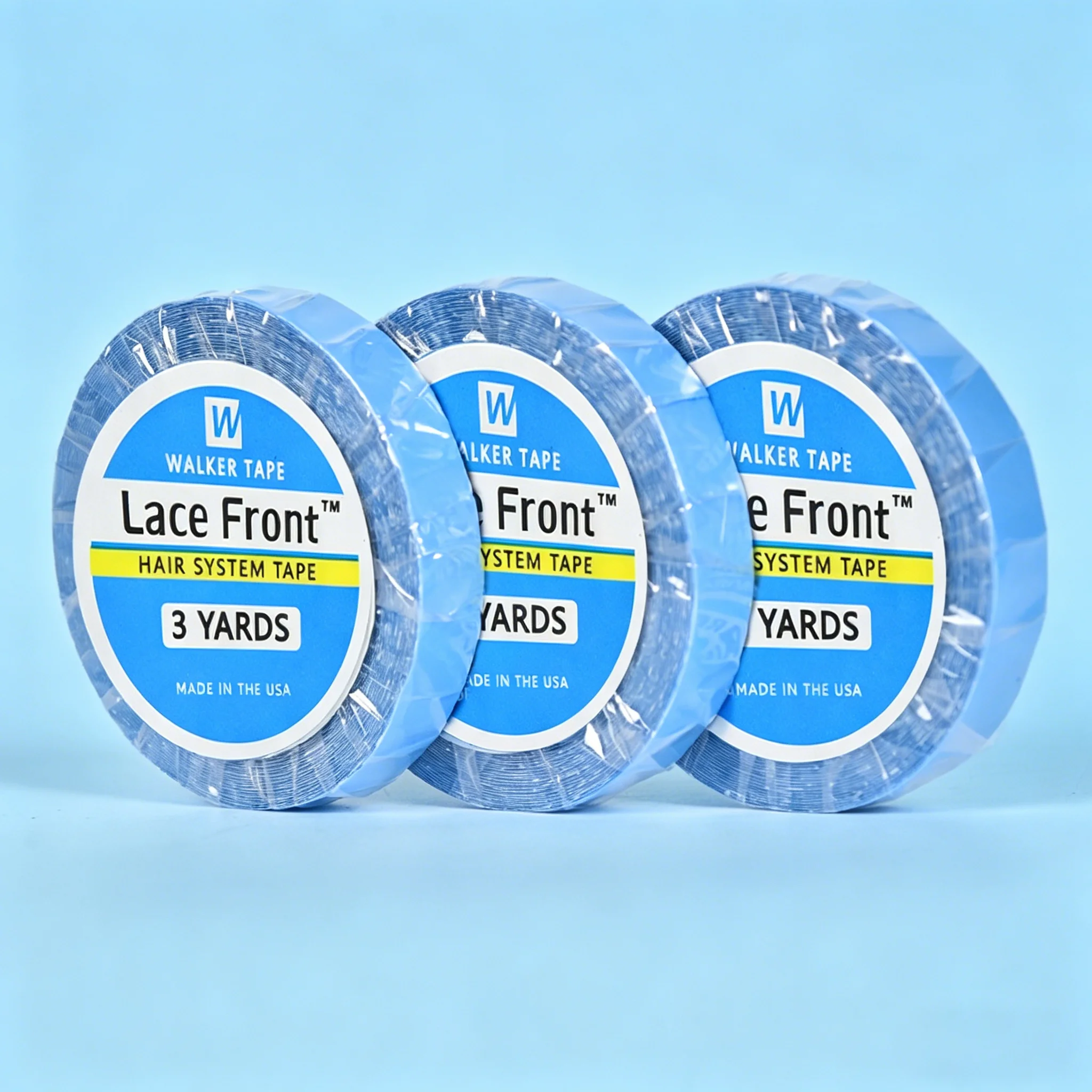 1/2/3 rollos de cinta adhesiva de doble cara azul de 0.8 CM*3 yardas para extensiones de cabello/pelucas de encaje/tupés