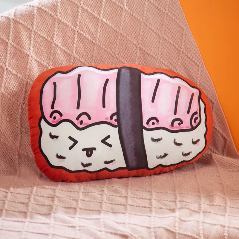 Simulation 3D Cute Japan Onigiri Sushi Milk Stuffed Plush Food Pillow Soft Cartoon Decor Back Cushion For Sofa Chair Bed Floor