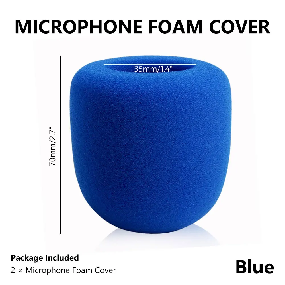 2 قطعة ميكروفون الزجاج الأمامي رغوة غطاء سميكة ميك يغطي رغوة ميك البوب تصفية ل مقابلة استوديو كاريوكي D (10 ألوان)