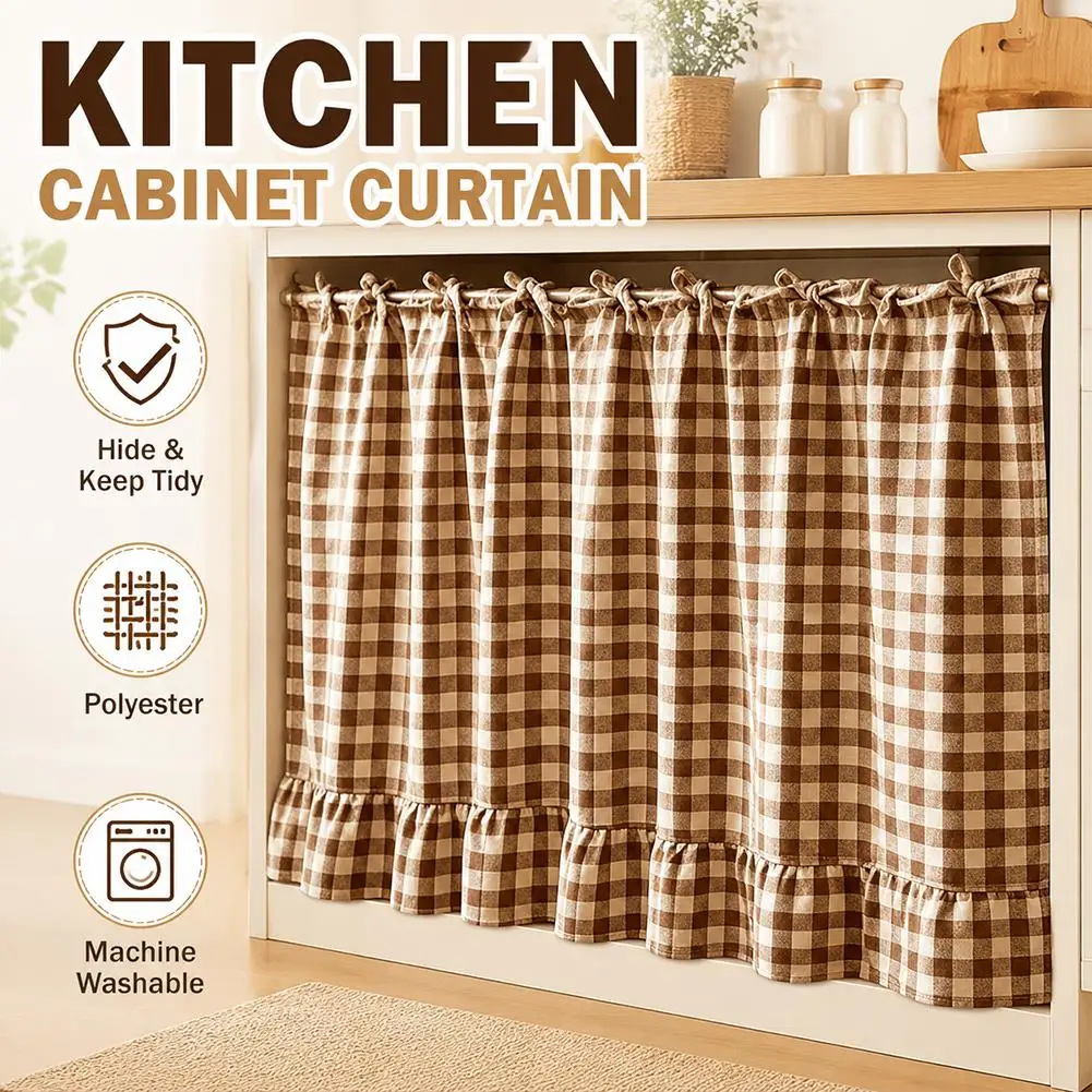 1pc 1pc Farmhouse Plaid Oven Skirt Valance with Ruffle Tie Ribbon Country Kitchen Decor Stove Cover Cabinet Panel Privacy Screen - Aliexpress Deal