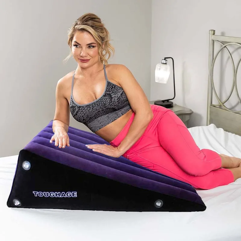 Big Triangle Cushion Inflatable Pillow Ramp Wedge Bed Mattress Body Support Read Sleep Rest Lifting Travel Furniture Magic Pad