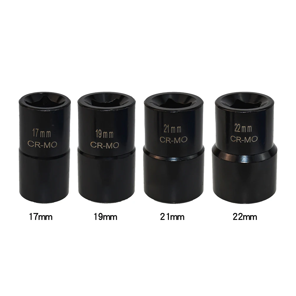 5 Pcs/Box Broken Nut Bolt Extractor Sleeve Tool 1/2inch Drive Damaged Nut Bolt Screw Remover 17mm 19mm 21mm 22mm Car Acesssories