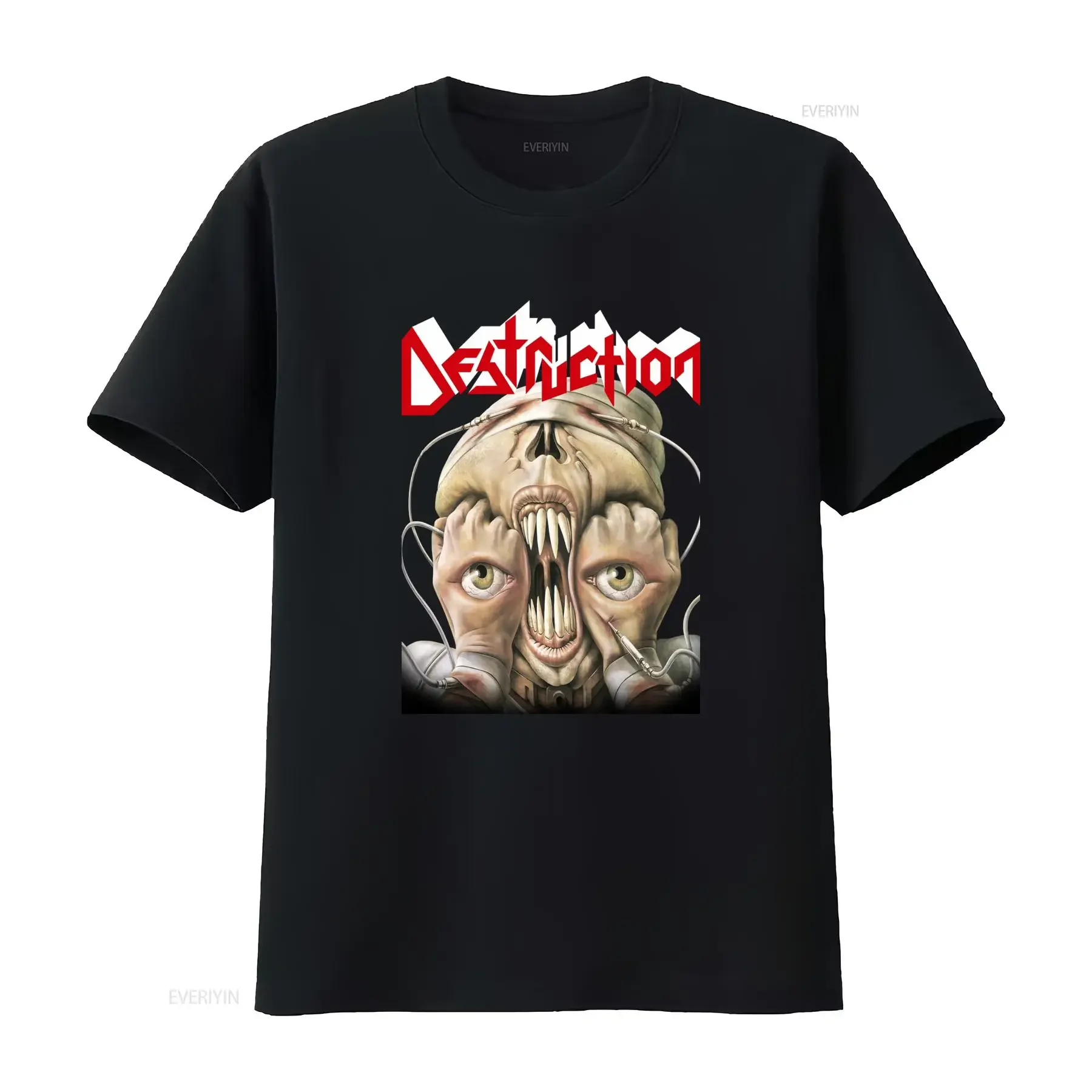 Men's Destruction Release From Agony T Shirt Xxx Large Black vintage Washed fashion Stretched homme graphic Stylish Soft Casual