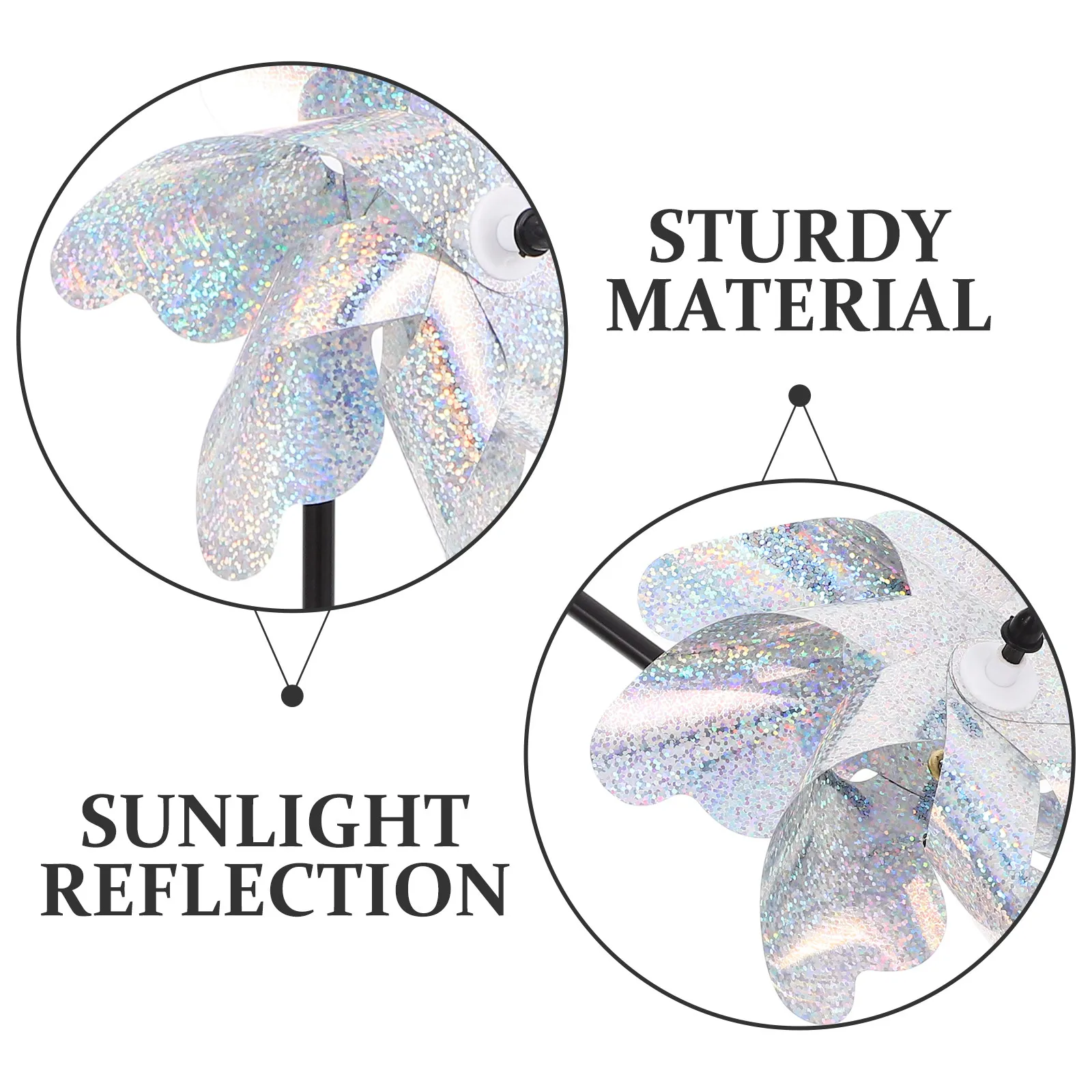 10Pcs Yard Spinner Bird Deterrent Reflective Sun-Activated Rotating Decor Farm Protection Large Area Pinwheel